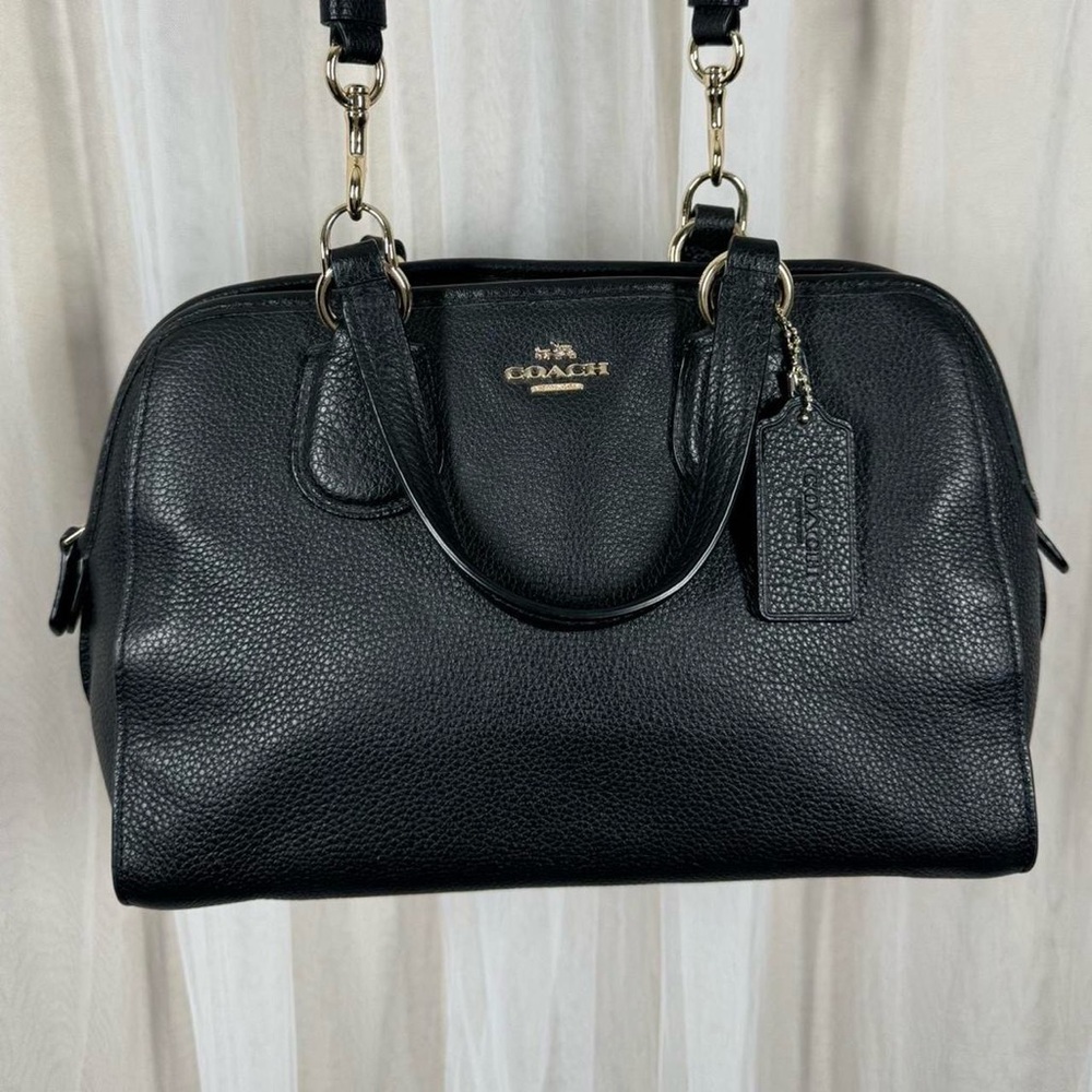 Coach black leather hand & crossbody bag